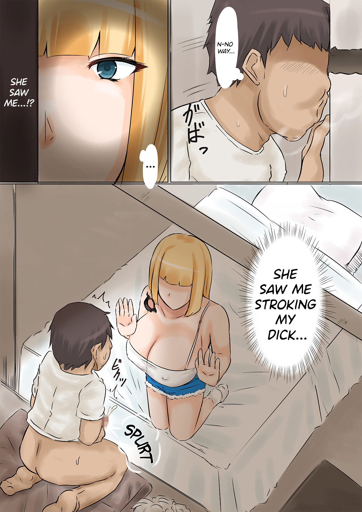 Hentai Manga Comic-Sex With a Married Gyaru Through a Hole in The Wall.-Read-6